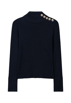 ROLLKRAGEN MIT KNÖPFEN - Pullover - dunkelblau