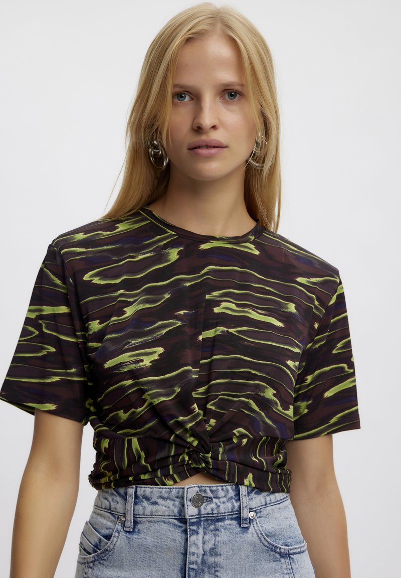 Gestuz SHEVYGZ P KNOT - T-Shirt print - yellow water/gelb - Zalando.ch