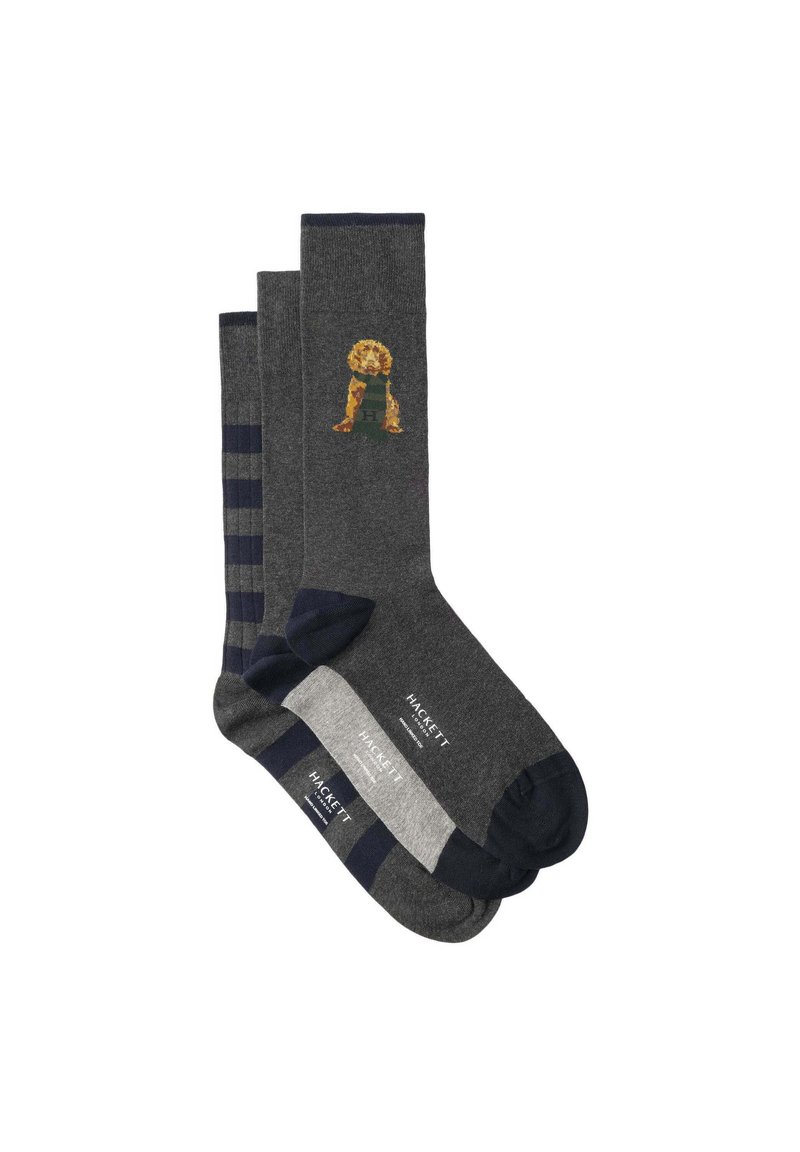 Hackett London HARRY PLACEMENT 3 PACK - Strømper - granite grey