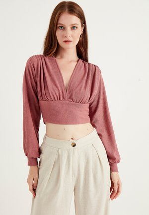 Herita SHOULDER RUFFLE DETAILED WITH FRONT - Bluse - pink