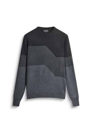 REGULAR FIT WITH GEOMETRIC - Jumper - black