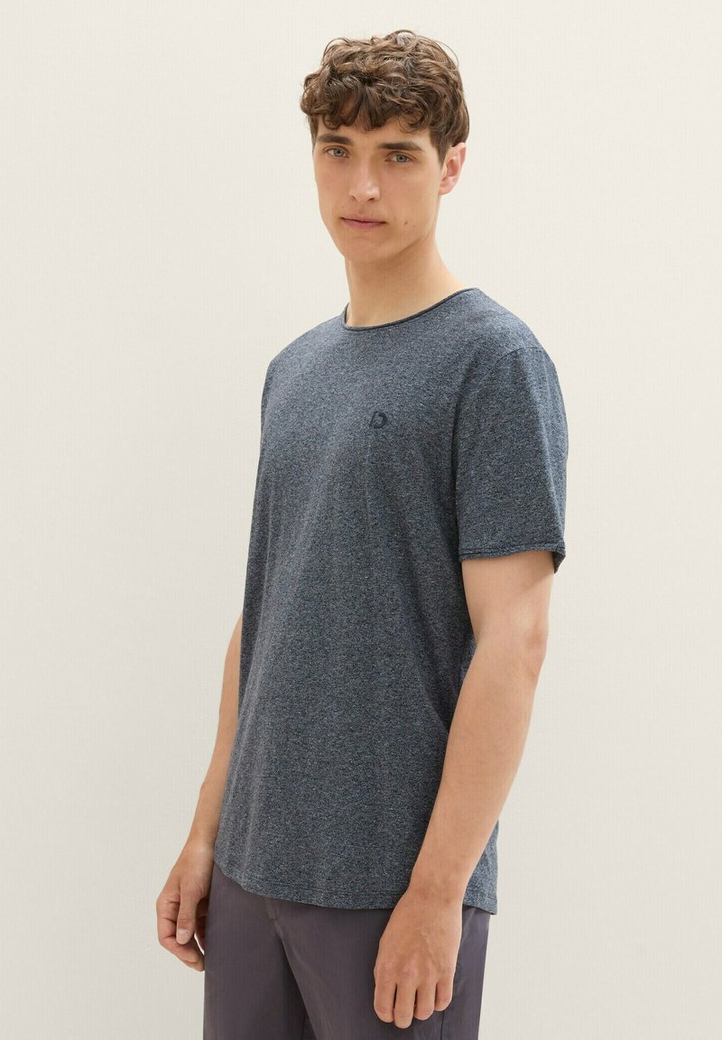 TOM TAILOR DENIM OPEN EDGE MELANGE - T-shirt basic - sky captain blue
