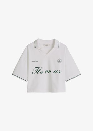 Marc O'Polo, MOP CLUB '67 FOOTBALL TRIKOT SHIRT, CROPPED - Polosärk - white