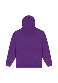 Felpa viola con tasca a marsupio, cappuccio regolabile con cordino, maniche lunghe e polsini a coste. Realizzata in tessuto morbido e testurizzato.