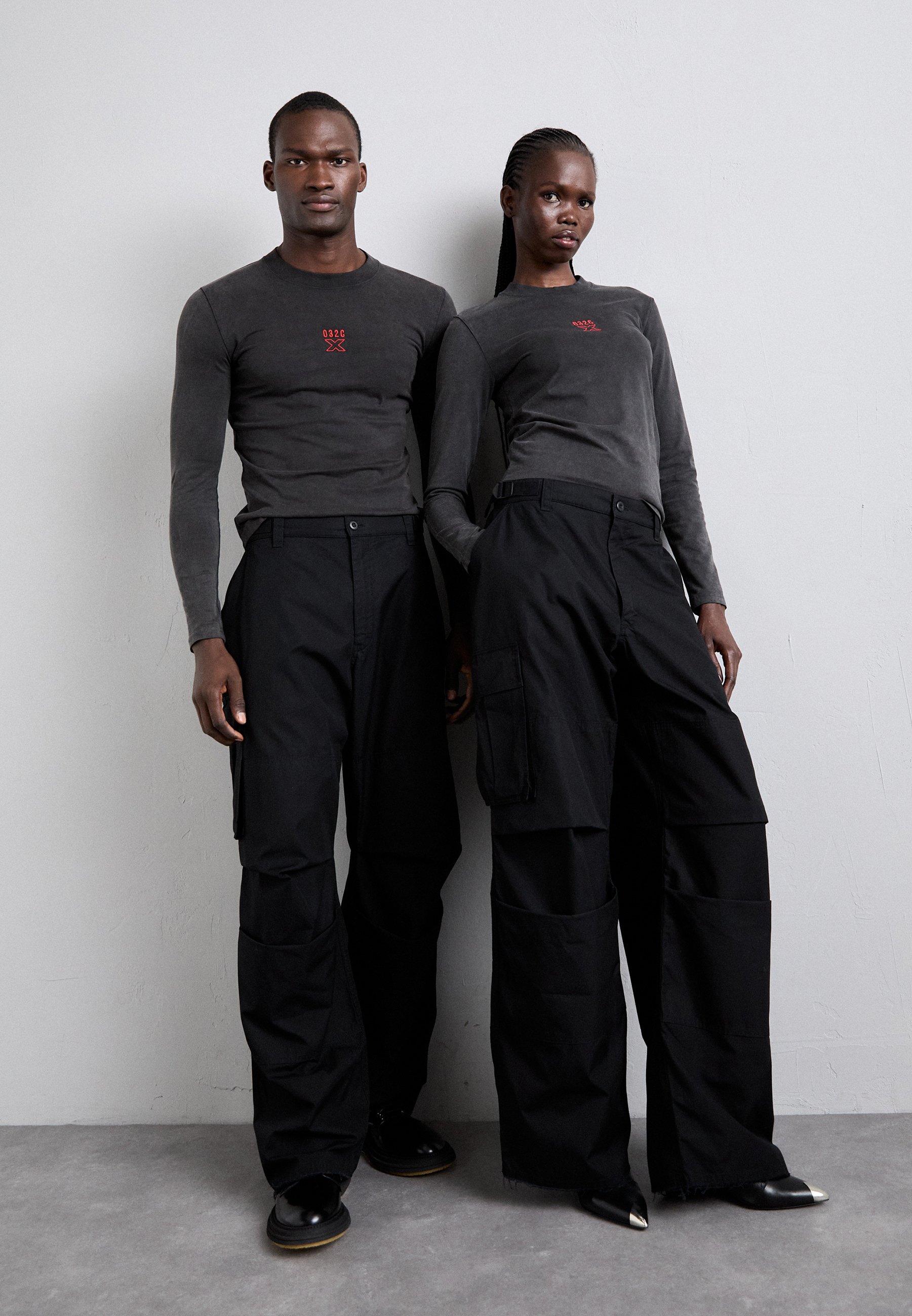 032c OVERTIME PANTS UNISEX - Cargo trousers - black - Zalando.co.uk