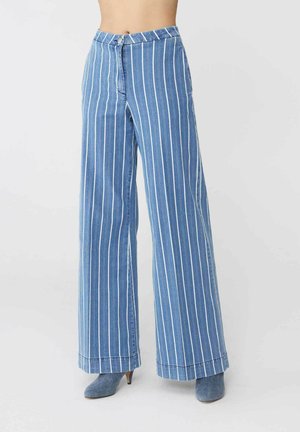 FLAIRE STRIPE - Wide Leg - blu denim