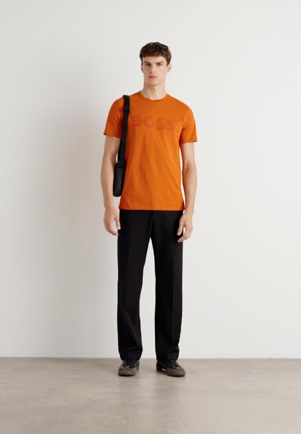 THINKING - Print T-shirt - open orange2