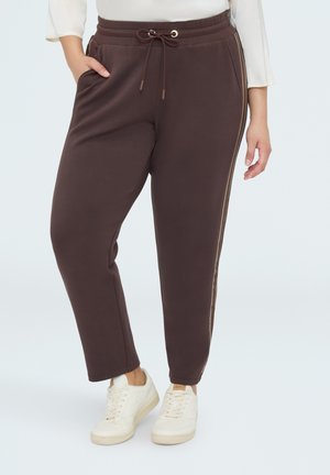 Fiorella Rubino JOGGERS CON BANDA HOTFIX - Jogginghose - marrone