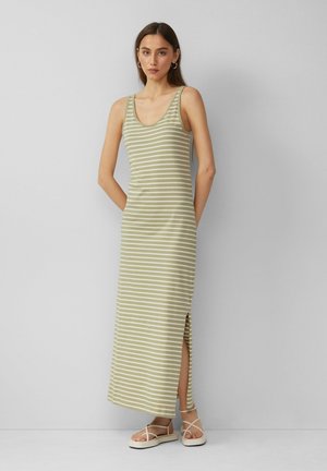 QS LANGES MIT STREIFEN - Maxikleid - salbeigrün
