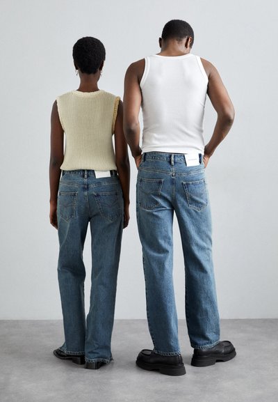 Feng Chen Wang SEAMING PANTS UNISEX - Straight leg jeans - blue