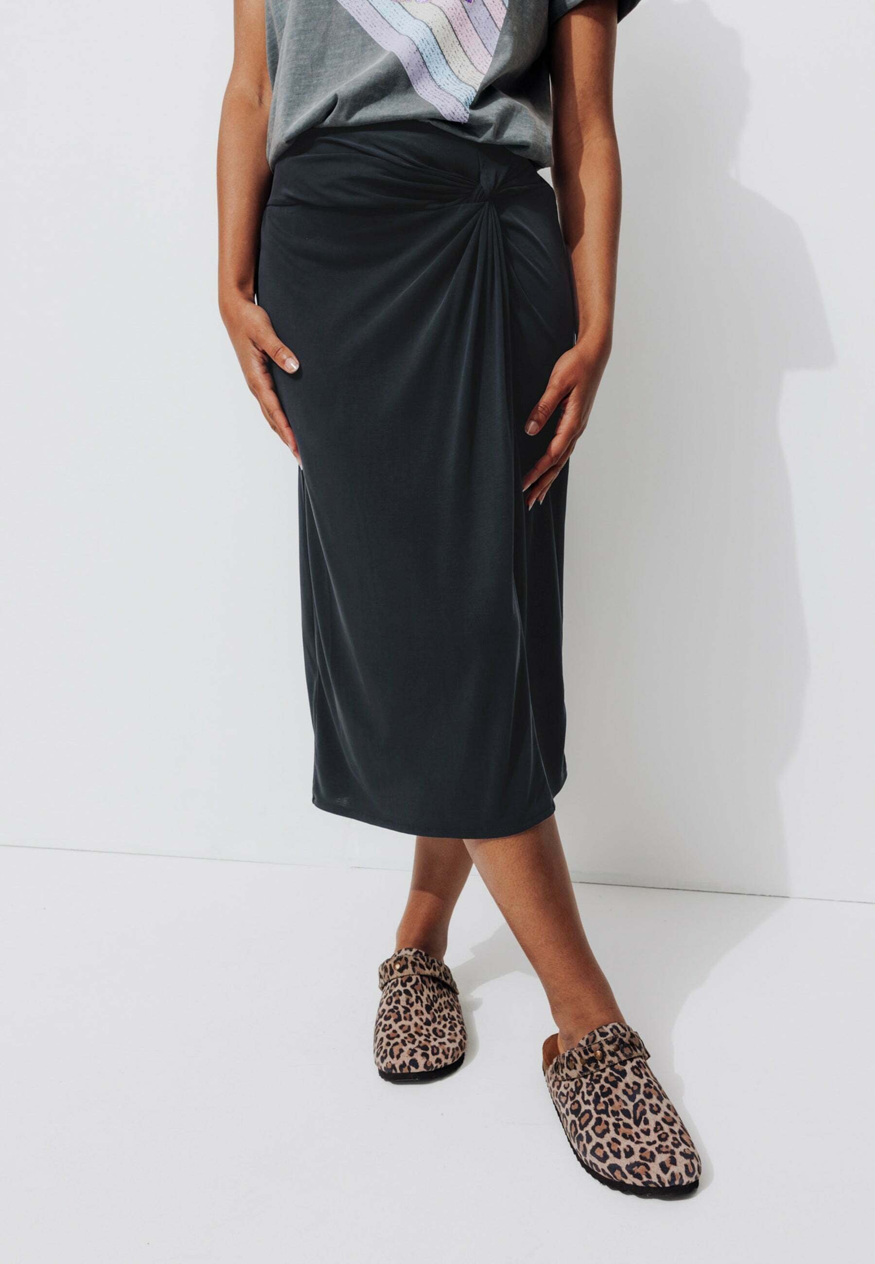 Jupe Crayon Noire Promod Taille 36 - Style élégant, Fente Et Taille élastiquée - Neuve Sans étiquettes