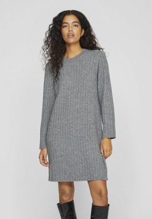 VILA LANGARM - Robe pull - medium grey melange