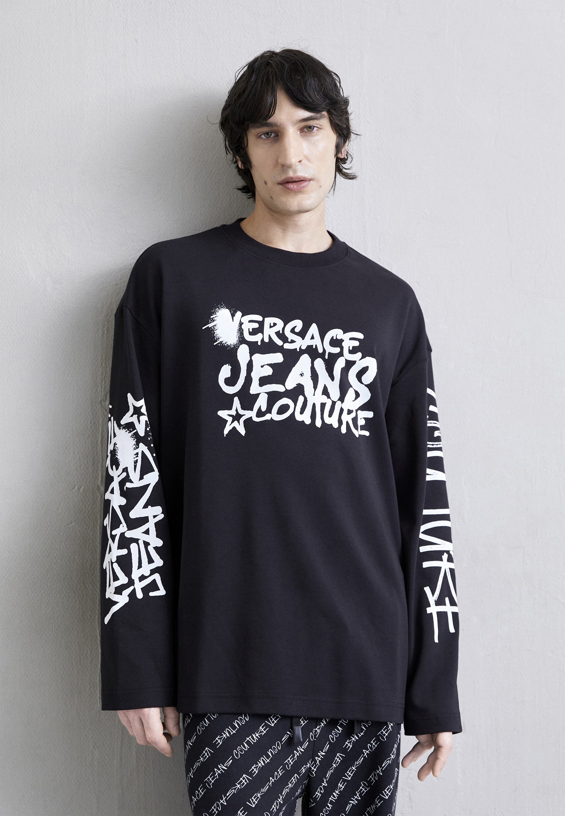 versace jeans couture long sleeve shirt black