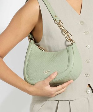 Dune London, DUNE DIRECTION ASYMMETRIC CHAIN DETAIL SHOULDER BAG - Borsa a mano - sage