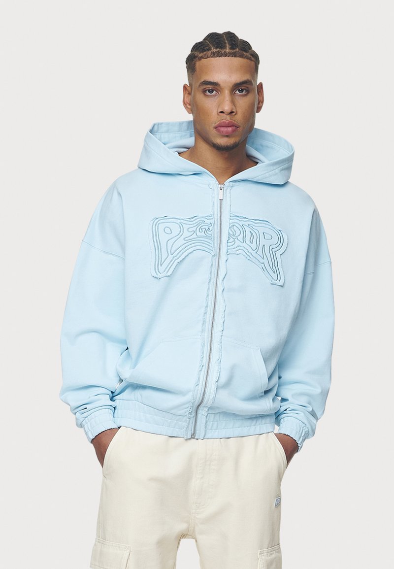 Pegador AVON BOXY JACKET - Zip-up sweatshirt - washed baby blue