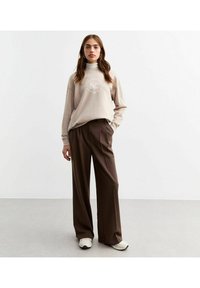 WIDE LEG  - Pantalones - dark brown