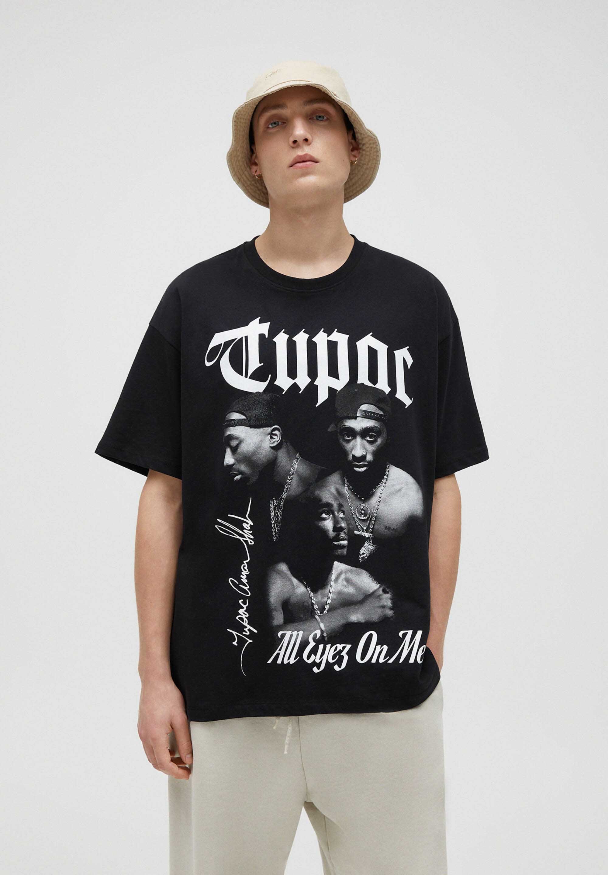 PULL\u0026BEAR Print T-shirt - black 