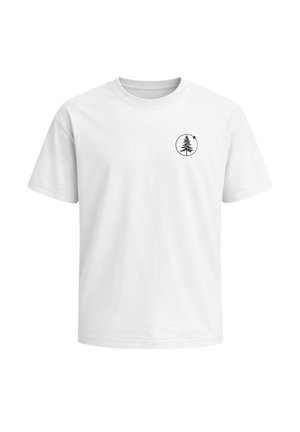 Neverless, HERREN T-SHIRT - OUTDOOR BAUM - OVERSIZED RELAXED FIT SOMMER - T-Shirt print - weiß