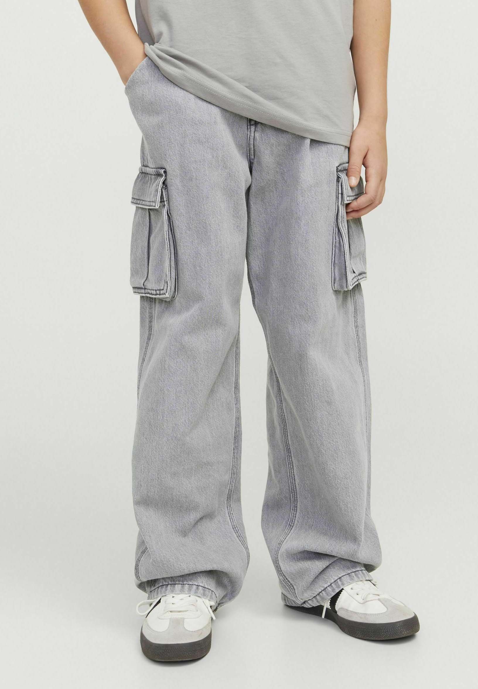 Jack \u0026 Jones Junior Alex - Pantalon cargo - grey denim/gris - ZALANDO.FR