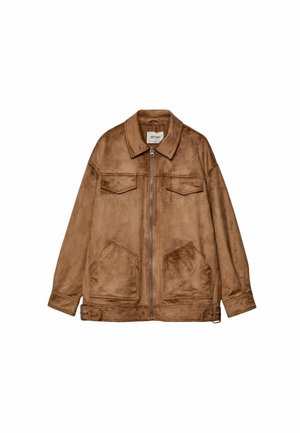 Stradivarius Keinonahkatakki - brown