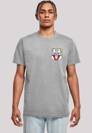LOONEY TUNES BUGS BUNNY FACE FAUX POCKET - Print T-shirt - heather grey