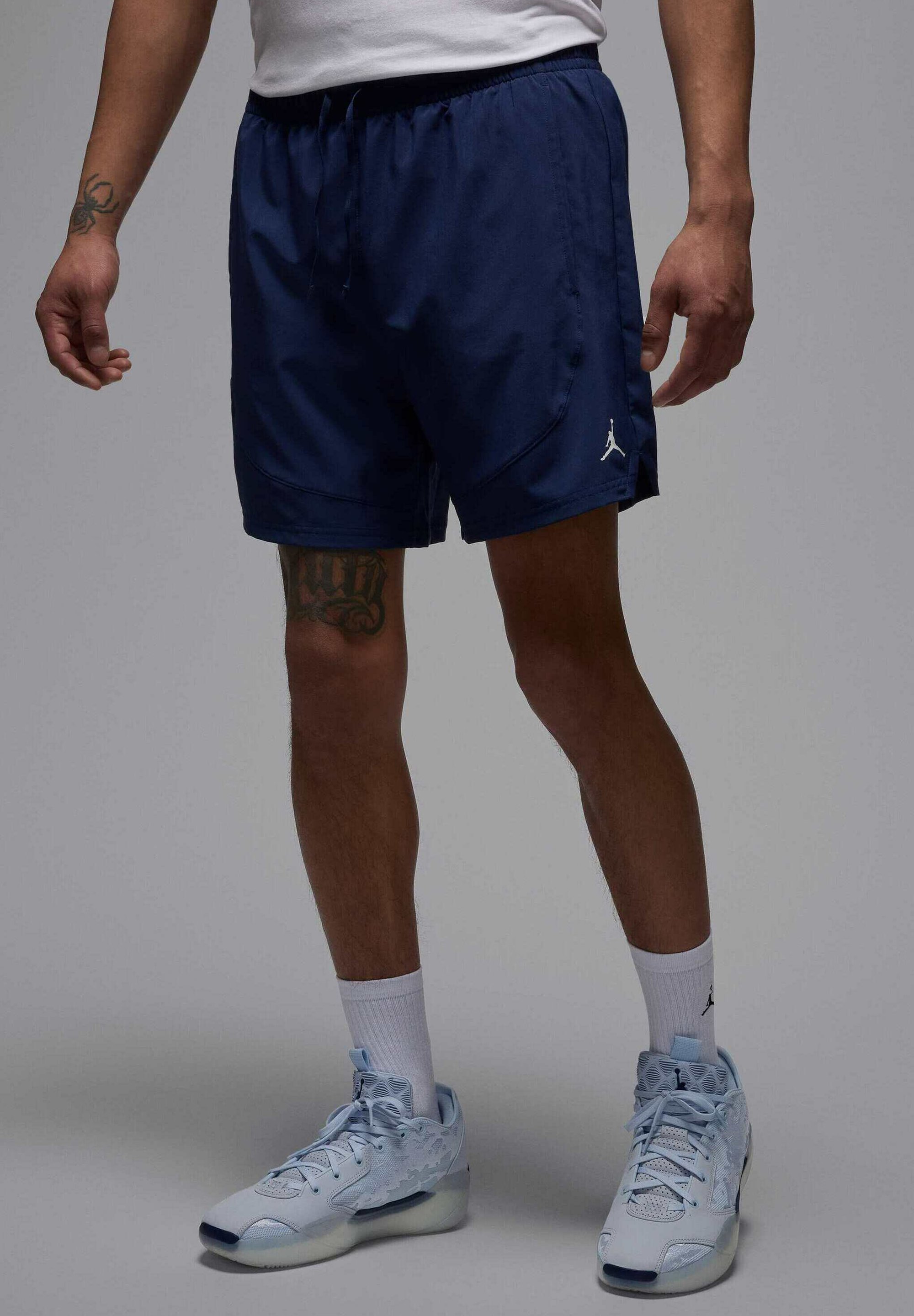 Pantaloncini Sportivi Uomo 2 Pezzi – Leggeri 15 Cm, Asciugatura Rapida, Con Tasche, Per Corsa E Fitness – Blu Marino + Nero, Taglia M