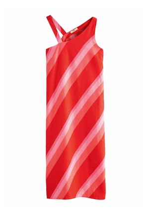 ASYMMETRIC SHOULDER - REGULAR FIT - Vardagsklänning - red pink stripe