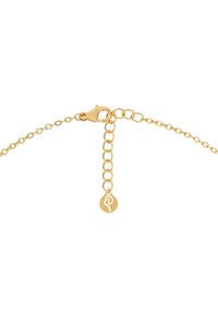 Collar de cadena de oro con cierre de langosta y eslabones ajustables, que presenta un pequeño charm redondo con un delicado monograma.