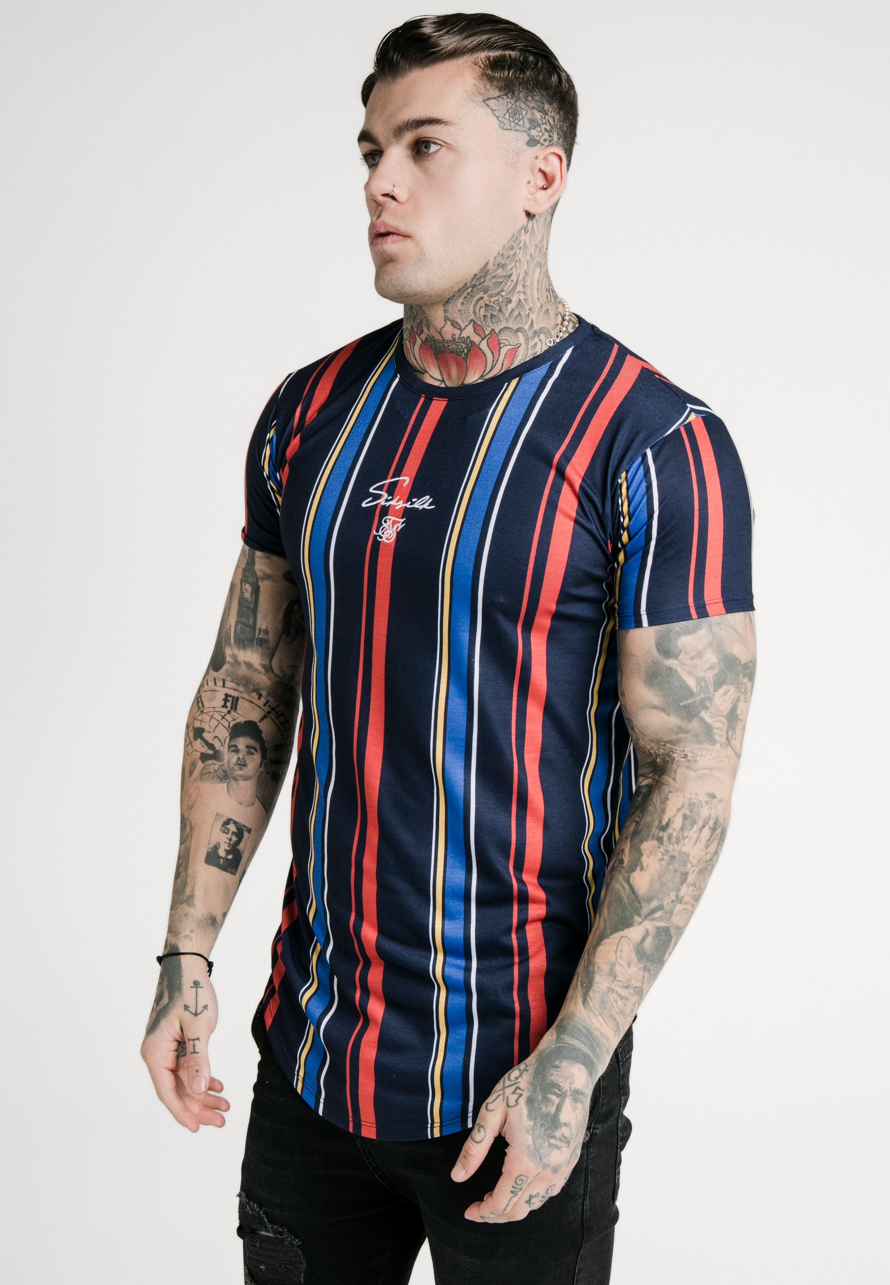 SIKSILK DANI ALVES CURVED HEM GYM TEE T shirts med print SIKSILK DANI ALVES CURVED HEM GYM TEE - T-shirts med print - anthracite/white
