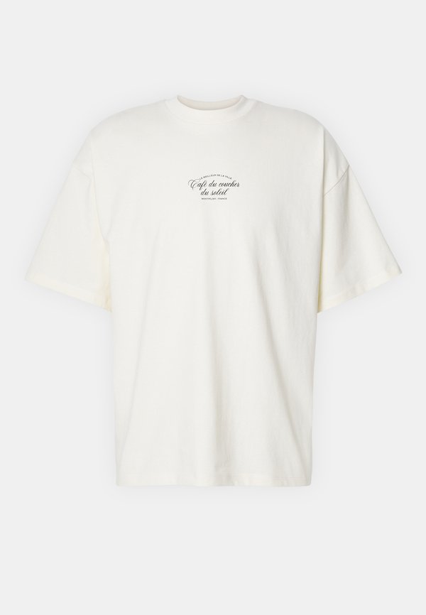 SLHBOXY CAFÉ TEE - Print T-shirt - egret2