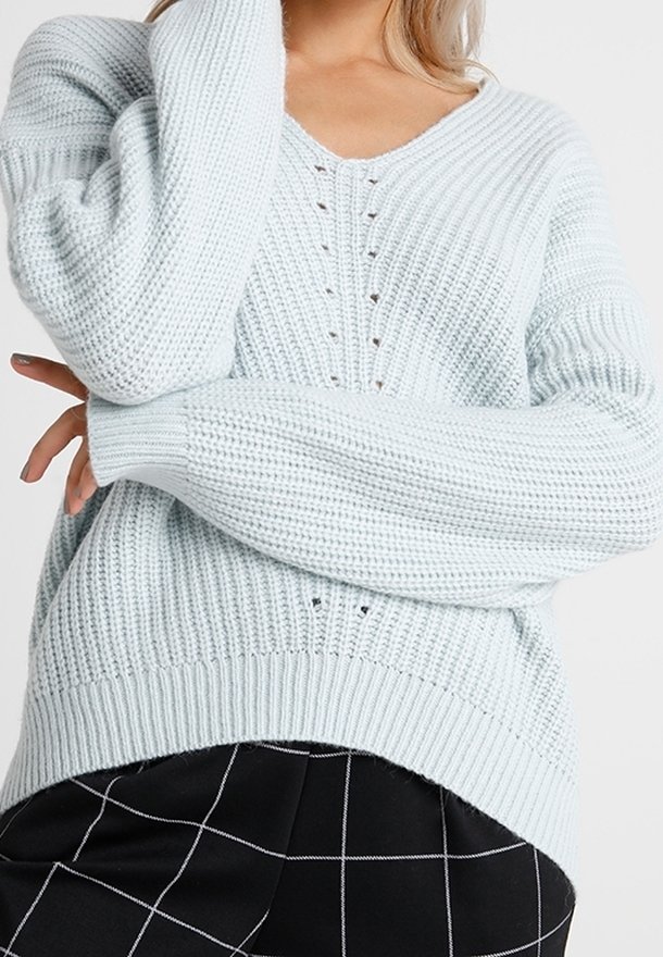 Selected Femme Petite Strickpullover - light blue