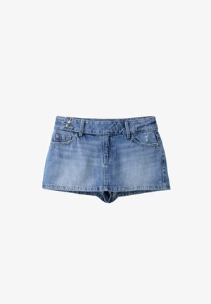 Stradivarius, HAMMER LOOP MINI SKORT - Jupe-short - mottled dark blue
