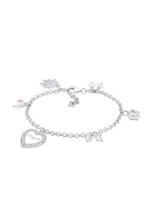 SPARKLING HEART LEAF PRETZEL CHARM - MIT KRISTALLEN VON SWAROVSKI® - Armband - silberfarben