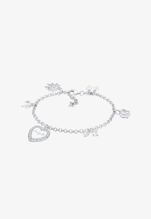 Elli, SPARKLING HEART LEAF PRETZEL CHARM - MIT KRISTALLEN VON SWAROVSKI® - Armband - silberfarben