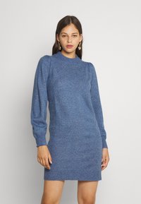 JDY JDYRUE LIFE HIGH NECK DRESS - Vestido de malha - coastal fjord melange
