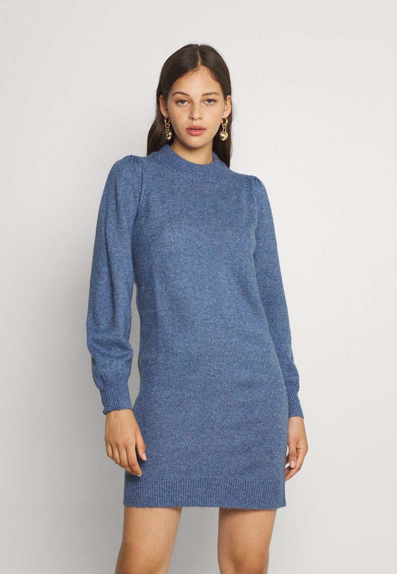 JDY JDYRUE LIFE HIGH NECK DRESS - Vestido de malha - coastal fjord melange