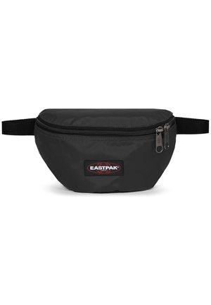 Sac banane Eastpak noir avec double fermeture éclair, sangle réglable et écusson avec logo à l'avant.