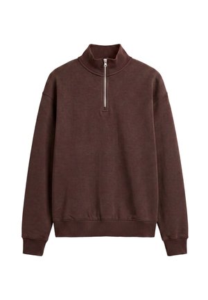 PULL&BEAR, QUARTER-ZIP - SWEATSHIRT - Sweatshirt - brown