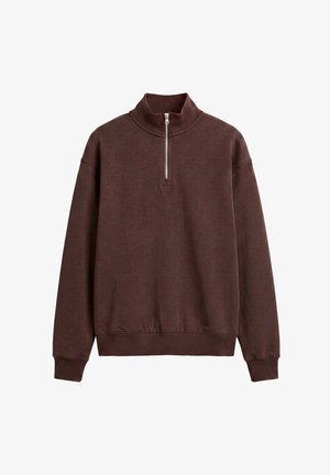 PULL&BEAR, QUARTER-ZIP - SWEATSHIRT - Sweatshirt - brown