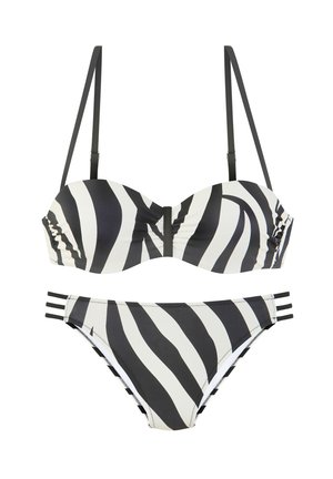 SET - Bikini - schwarz creme