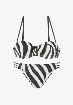 SET - Bikini - schwarz creme