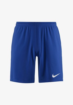 Pantaloni sportivi blu realizzati in tessuto leggero, dotati di una cintura elastica e di un logo Nike bianco sul lato sinistro.