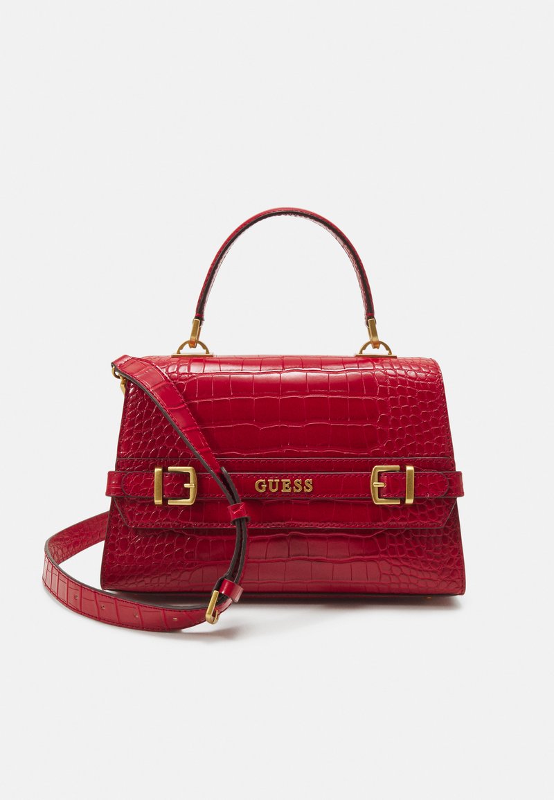 Guess - SESTRI TOP HANDLE FLAP - Cross body bag - garnet, Enlarge