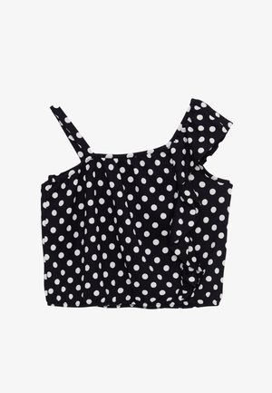 POLKA DOT PATTERNED FRILLED - Blouse - black
