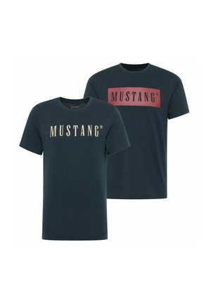 AUSTIN CREW-NECK RUNDHALS KURZARM REGULAR FIT 2ER PACK - Print T-shirt - navy mix