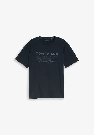 TOM TAILOR, T-SHIRT IM USED-LOOK - Trükipildiga T-särk - sky captain blue