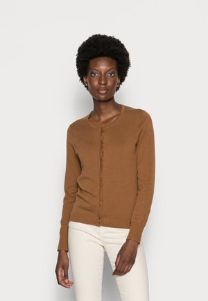 POLLIE BUTTON FRONT CARDIGAN - Cardigan - toffee brown