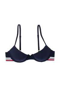 GLOBAL STRIPES PUSH UP - Bikini top - dark night navy