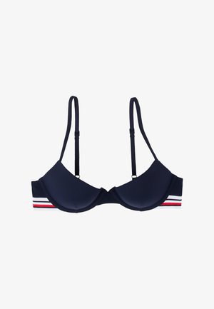 Tommy Hilfiger, GLOBAL STRIPES PUSH UP - Vrchný diel bikín - dark night navy