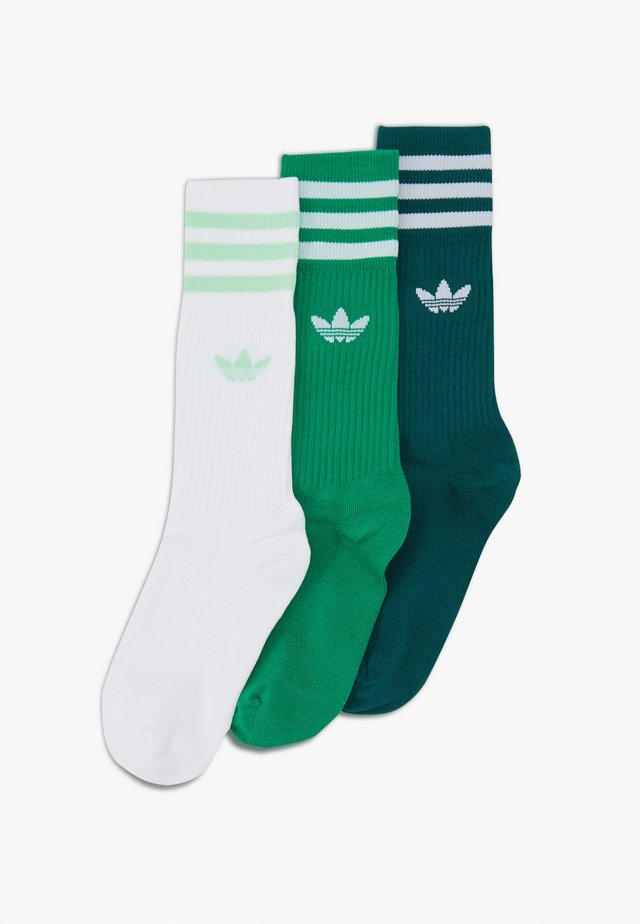 SOLID CREW UNISEX 3 PACK - Socks - white/green